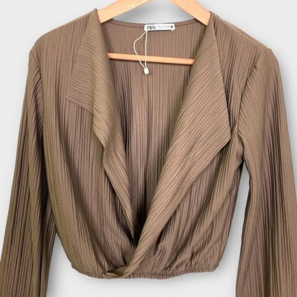 Zara  Pleated Wrap Top - Picture 7 of 11